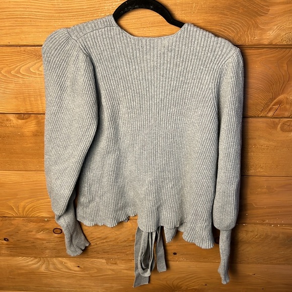 Do+Be Women Sweater Cardigan Small Long Sleeve front tie ribbed oversized casual - Picture 7 of 8